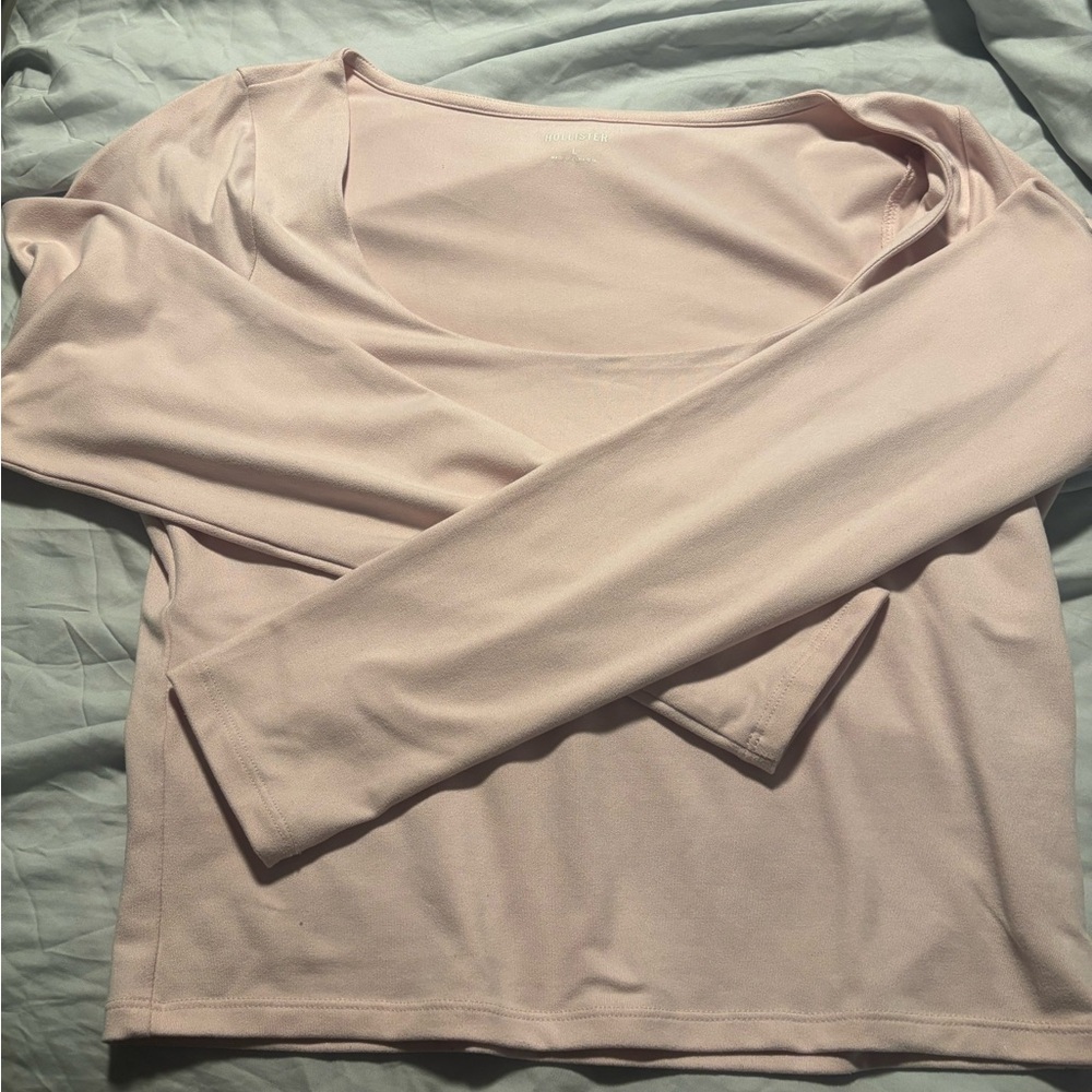 Hollister Long-Sleeve Seamless Fabric Scoop neck long sleeve Pink